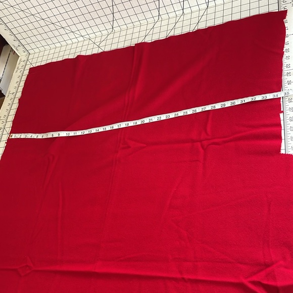 2 fabric remnants, dark red, 100% wool and red and black plaid flannel - Picture 7 of 10
